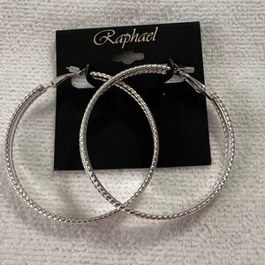 3/$18 Raphael Silver Hoop Earrings Lot 296
